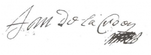 Handtekening Jan de la Croon